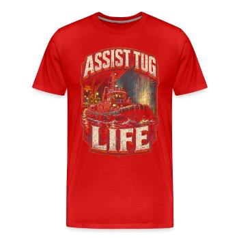Remorqueurs Assistance Remorqueur Vie - T-shirt bio Premium Homme - rouge - Devant - Damien (186cm)