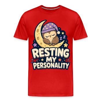 REPOSER MA PERSONNALITÉ Sieste - T-shirt bio Premium Homme - rouge - Devant - Damien (186cm)