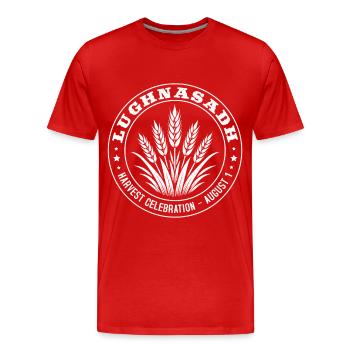 Célébration de la récolte de Lughnasadh Lughnasa Lammas - T-shirt bio Premium Homme - rouge - Devant - Damien (186cm)