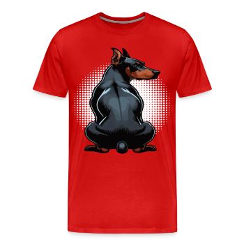 Doberman Doberman Propriétaire Doberman Lovers - T-shirt bio Premium Homme - rouge - Devant - Damien (186cm)