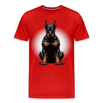 Doberman Doberman Propriétaire Doberman Lovers - T-shirt bio Premium Homme - rouge - Devant - Damien (186cm)