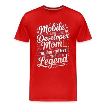 Maman développeuse d’applications mobiles L’ingénieure logicielle - T-shirt bio Premium Homme - rouge - Devant - Damien (186cm)