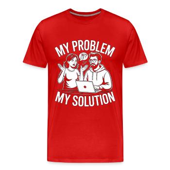 Développeur d’applications mobiles : mon problème : mon pictogramme papa - T-shirt bio Premium Homme - rouge - Devant - Damien (186cm)