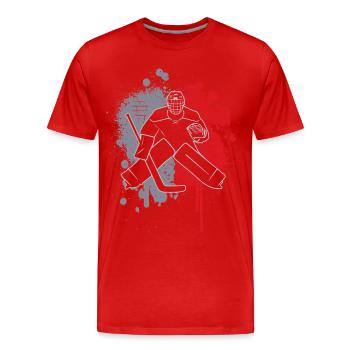 Gardien de hockey sur glace Paint Blobs Joueurs de hockey sur glace - T-shirt bio Premium Homme - rouge - Devant - Damien (186cm)