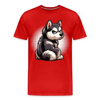 Husky Huskies Propriétaires de Husky Propriétaires de Husky Fans de Husky - T-shirt bio Premium Homme - rouge - Devant - Damien (186cm)