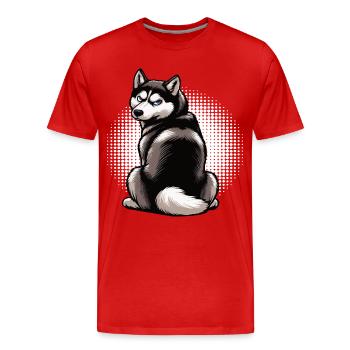 Husky Huskies Propriétaires de Husky Propriétaires de Husky Fans de Husky - T-shirt bio Premium Homme - rouge - Devant - Damien (186cm)