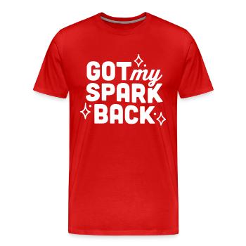 J’ai retrouvé mon étincelle - T-shirt bio Premium Homme - rouge - Devant - Damien (186cm)