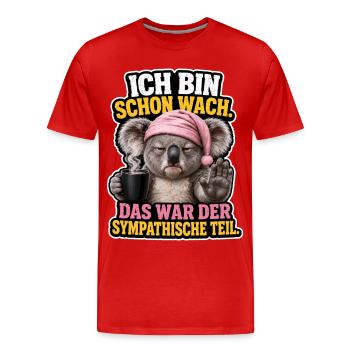 Wach Aber Nicht Ansprechbar - Männer Premium Bio T-Shirt - Rot - Vorne - Damien (186cm)