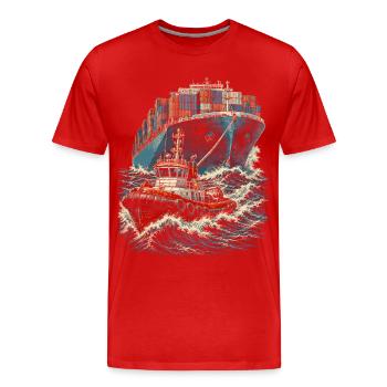 Remorqueurs Remorqueurs - T-shirt bio Premium Homme - rouge - Devant - Damien (186cm)