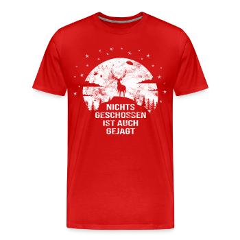 Jäger Nichts geschossen ist auch gejagt Hirsch - Männer Premium Bio T-Shirt - Rot - Vorne - Damien (186cm)