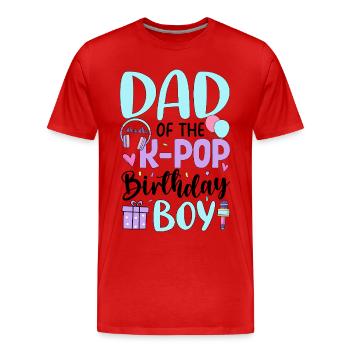 Mom of The K-Pop Birthday Boy - Men's Premium Organic T-Shirt - red - Front - Damien (186cm)