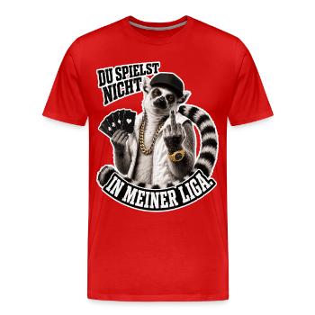 Tu n’es pas à mon niveau - T-shirt bio Premium Homme - rouge - Devant - Damien (186cm)