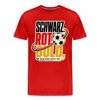Schwarz Rot Gold Fußball 2026 - Men's Premium Organic T-Shirt - red - Front - Damien (186cm)