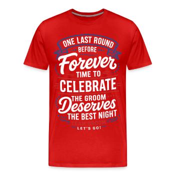 Un dernier tour avant l’éternité - T-shirt bio Premium Homme - rouge - Devant - Damien (186cm)