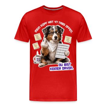 Zu viele Tabs, kein Platz für dich - Männer Premium Bio T-Shirt - Rot - Vorne - Damien (186cm)