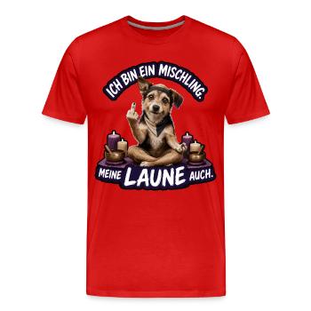 Meine Laune ist ein Mischling - Männer Premium Bio T-Shirt - Rot - Vorne - Damien (186cm)