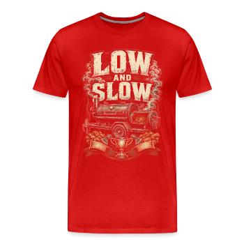BBQ Competition Low And Slow - Men's Premium Organic T-Shirt - red - Front - Damien (186cm)