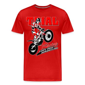 Trial Racing Moto Adrenaline - T-shirt bio Premium Homme - rouge - Devant - Damien (186cm)