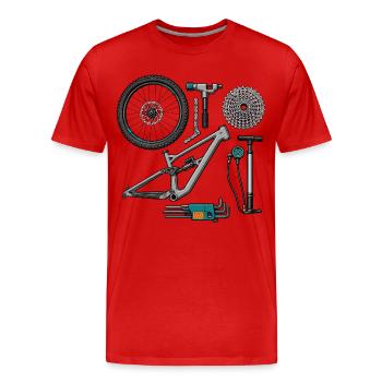 MTB Frame Tool Mechanic Bicycle Parts Bike - Men's Premium Organic T-Shirt - red - Front - Damien (186cm)