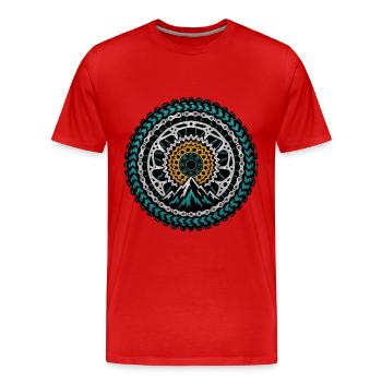 Fahrradkette Kassette MTB Mechaniker Bike Zahnrad - Männer Premium Bio T-Shirt - Rot - Vorne - Damien (186cm)