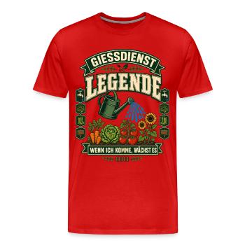Gießdienst Legende Gartenverein Humor - Männer Premium Bio T-Shirt - Rot - Vorne - Damien (186cm)