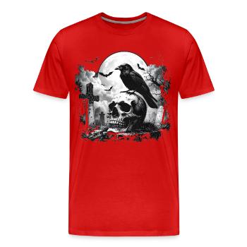 Raven on the Night Grave - Men's Premium Organic T-Shirt - red - Front - Damien (186cm)