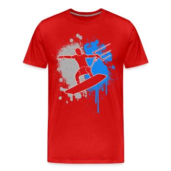 Kite Surfing Kitesurf Splash of Color Kids Kitesurfing - Men's Premium Organic T-Shirt - red - Front - Damien (186cm)