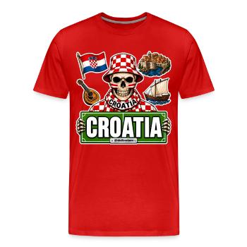 SkullCostume Édition Mondiale : Croatie - T-shirt bio Premium Homme - rouge - Devant - Damien (186cm)