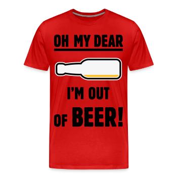Oh mon cher – je n’ai plus de bière ! (Ale Lager / POS 3C) - T-shirt bio Premium Homme - rouge - Devant - Damien (186cm)
