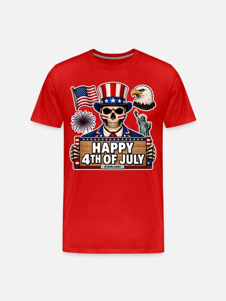 SkullCostume Sonderausgabe: 4. Juli - Männer Premium Bio T-Shirt - Rot
