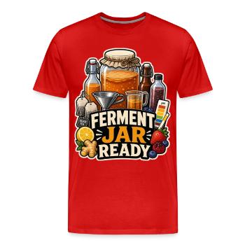 FERMENT JAR READY - Männer Premium Bio T-Shirt - Rot - Vorne - Damien (186cm)