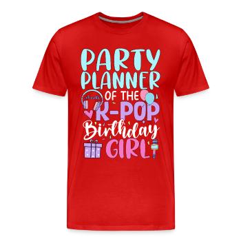 Makeup Artist of The K-Pop Birthday Girl - Men's Premium Organic T-Shirt - red - Front - Damien (186cm)