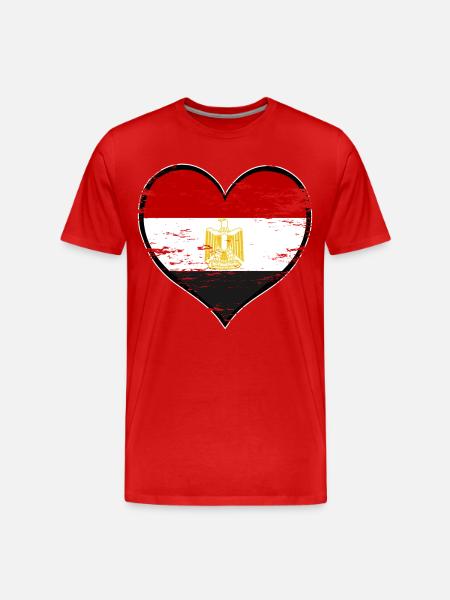 Egypt Heart Flag Used - Men's Premium Organic T-Shirt - red