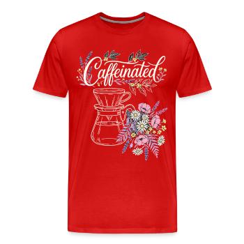Fleurs de café caféinées - T-shirt bio Premium Homme - rouge - Devant - Damien (186cm)