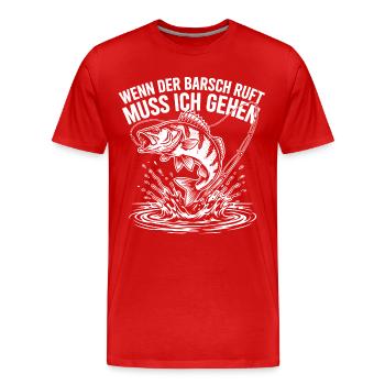 Barsch Angeln - Männer Premium Bio T-Shirt - Rot - Vorne - Damien (186cm)