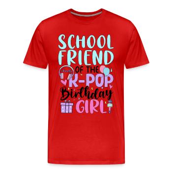 Amie d’école de la fille anniversaire de la K-Pop - T-shirt bio Premium Homme - rouge - Devant - Damien (186cm)