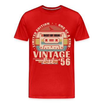 70 Ans 1956 Vintage Rétro Cadeau D'anniversaire - T-shirt bio Premium Homme - rouge - Devant - Damien (186cm)