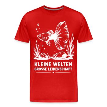 Kleine Welten, Große Leidenschaft Fisch - Männer Premium Bio T-Shirt - Rot - Vorne - Damien (186cm)