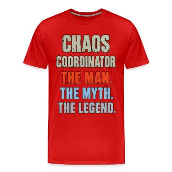 Chaos Coordinator the Man the Myth the Legend - Männer Premium Bio T-Shirt - Rot - Vorne - Damien (186cm)