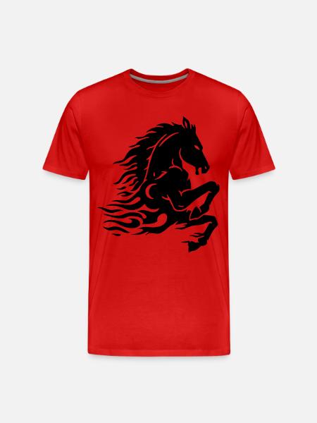 Cheval de feu (noir) - T-shirt bio Premium Homme - rouge