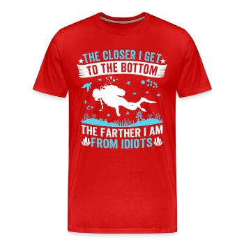lustiger Tauchtaucher - Männer Premium Bio T-Shirt - Rot - Vorne - Damien (186cm)