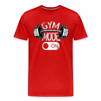 Gym Mode On  Workout-Design - Männer Premium Bio T-Shirt - Rot - Vorne - Damien (186cm)