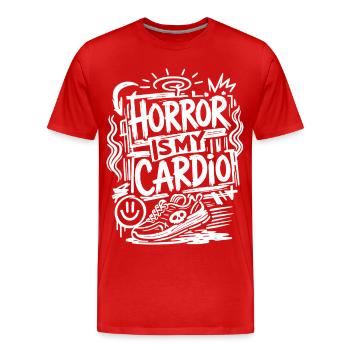 Horror Is My Cardio Funny Horror - Männer Premium Bio T-Shirt - Rot - Vorne - Damien (186cm)