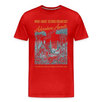 Petit-déjeuner : qu’en est-il d’une deuxième aventure de petit-déjeuner - T-shirt bio Premium Homme - rouge - Devant - Damien (186cm)