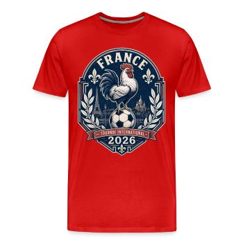 Frankreich Fan Shirt für Männer Frauen Kinder - Männer Premium Bio T-Shirt - Rot - Vorne - Damien (186cm)