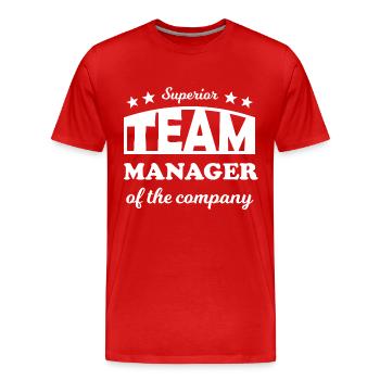 Superior Team Manager Emblem - Men's Premium Organic T-Shirt - red - Front - Damien (186cm)