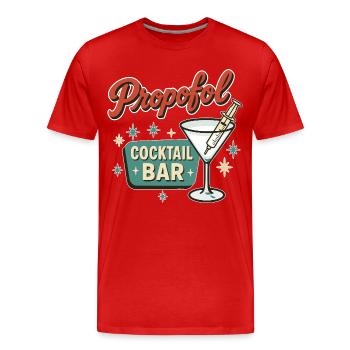 Panneau du bar à cocktails Propofol - T-shirt bio Premium Homme - rouge - Devant - Damien (186cm)