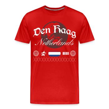 Den Haag Niederlande Streetwear Reise Souvenir - Männer Premium Bio T-Shirt - Rot - Vorne - Damien (186cm)