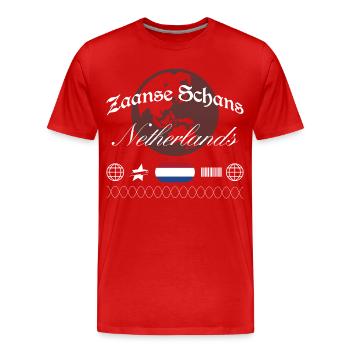 Zaanse Schans Niederlande Streetwear Reise - Männer Premium Bio T-Shirt - Rot - Vorne - Damien (186cm)