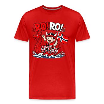 Ro Ro Funny Norway Viking Cartoon Kids Norwegian - Männer Premium Bio T-Shirt - Rot - Vorne - Damien (186cm)